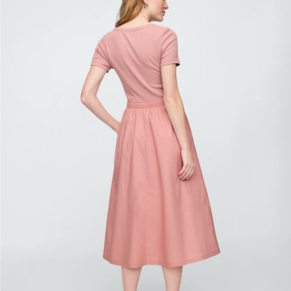 GAP Fit & Flare MIDI Dress Dusty Rose Size S - Picture 2 of 9